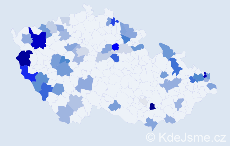 Příjmení: 'Rišková', počet výskytů 123 v celé ČR