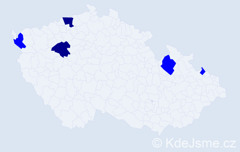 Příjmení: 'Bünter', počet výskytů 7 v celé ČR