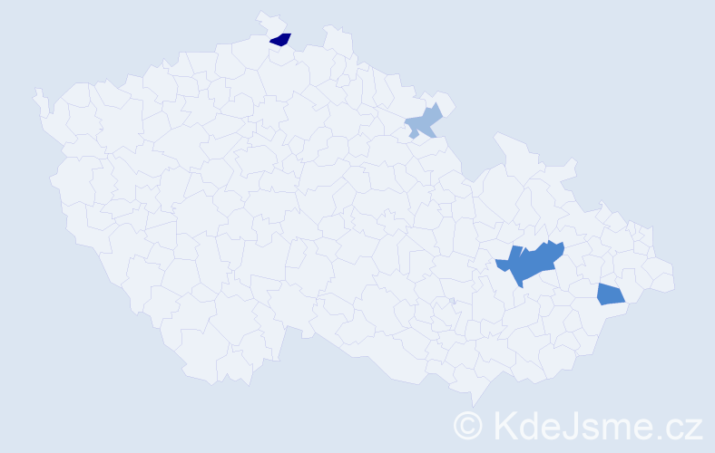 Příjmení: 'Vasilopulos', počet výskytů 9 v celé ČR