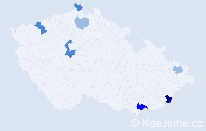 Příjmení: 'Kaško', počet výskytů 15 v celé ČR