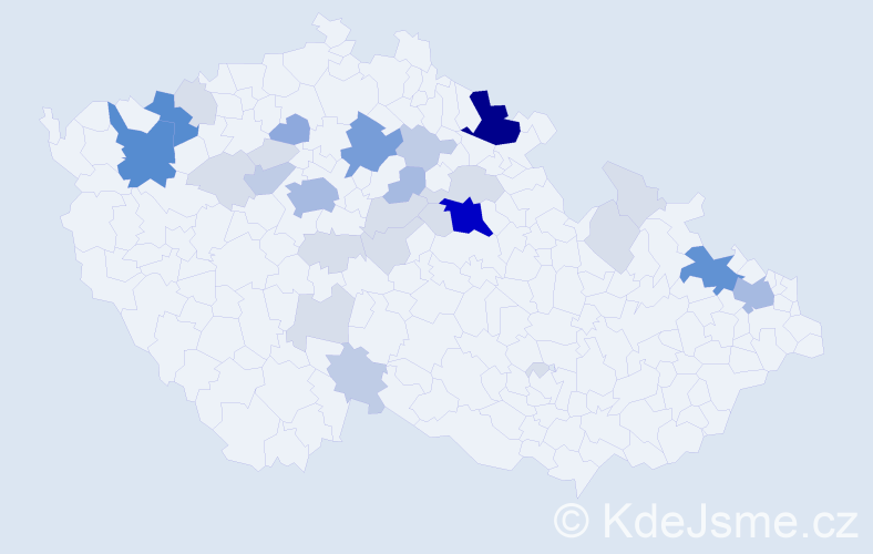 Příjmení: 'Lévaiová', počet výskytů 101 v celé ČR
