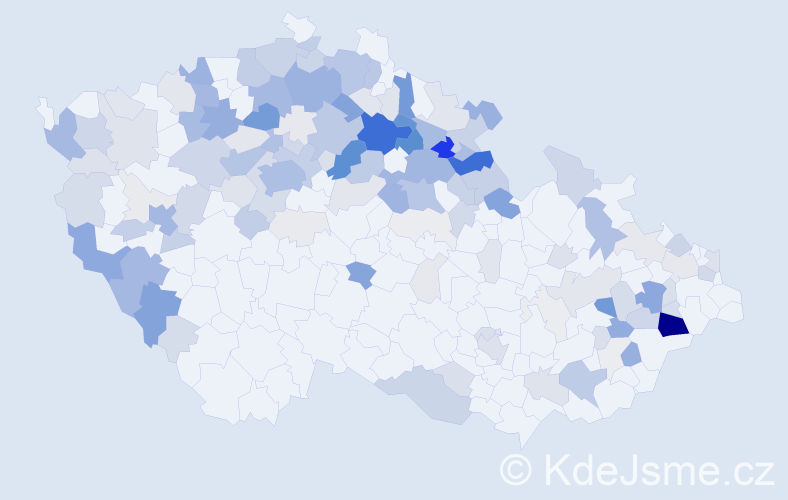 Příjmení: 'Ulrychová', počet výskytů 601 v celé ČR