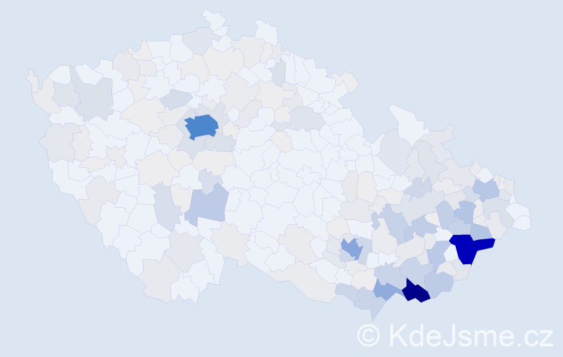 Příjmení: 'Maňák', počet výskytů 978 v celé ČR