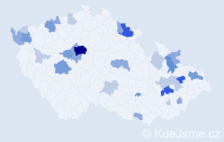 Příjmení: 'Bálint', počet výskytů 80 v celé ČR