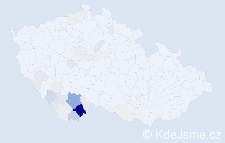 Příjmení: 'Kříha', počet výskytů 104 v celé ČR