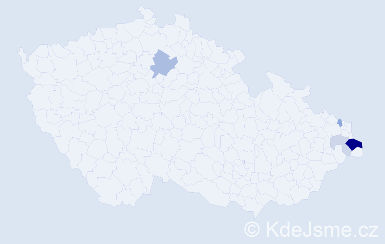 Příjmení: 'Pietrzyková', počet výskytů 13 v celé ČR