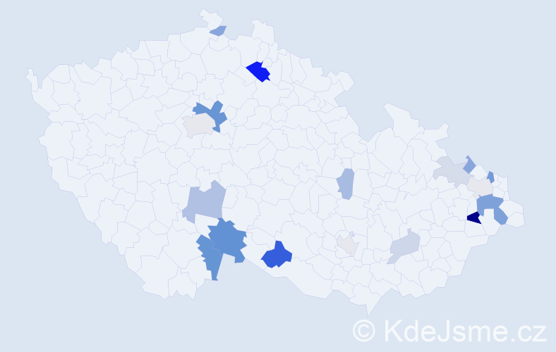 Příjmení: 'Macášek', počet výskytů 43 v celé ČR