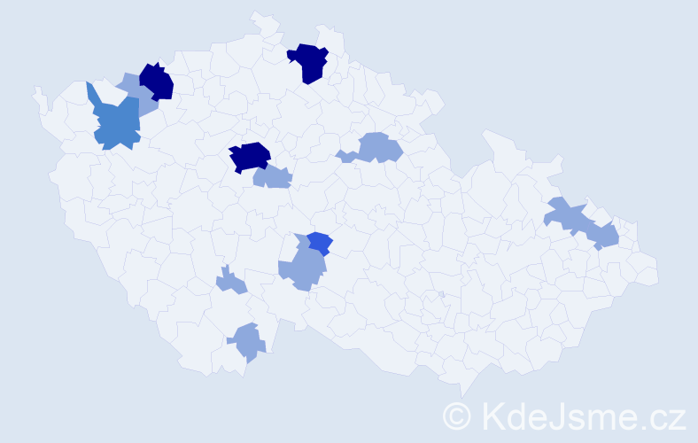 Příjmení: 'Neuber', počet výskytů 28 v celé ČR