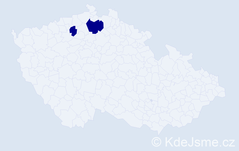 Příjmení: 'Nedval', počet výskytů 2 v celé ČR