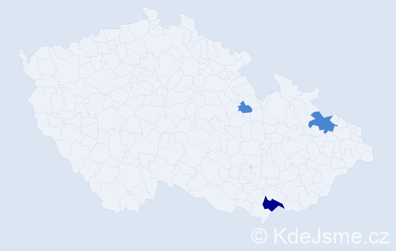 Příjmení: 'Mamojka', počet výskytů 5 v celé ČR
