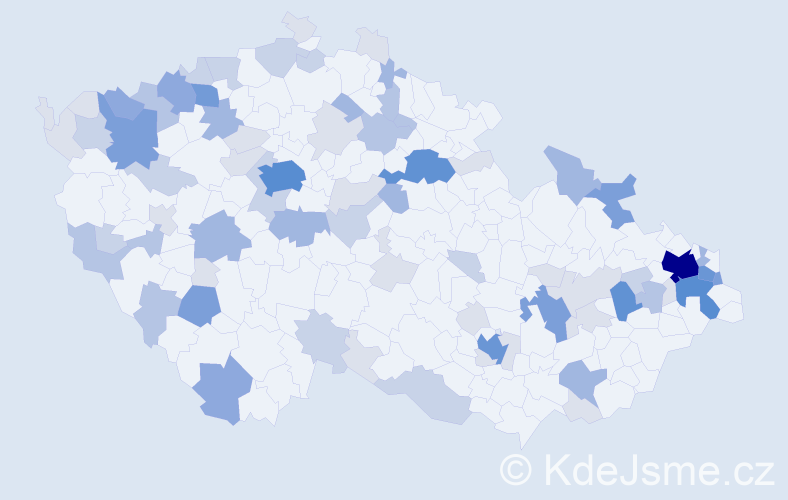 Příjmení: 'Fedor', počet výskytů 250 v celé ČR