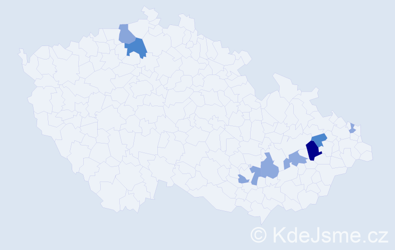 Příjmení: 'Stupárek', počet výskytů 24 v celé ČR