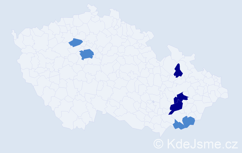 Příjmení: 'Zamec', počet výskytů 13 v celé ČR