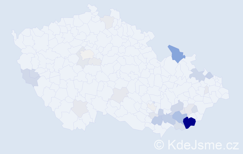 Příjmení: 'Halodová', počet výskytů 139 v celé ČR