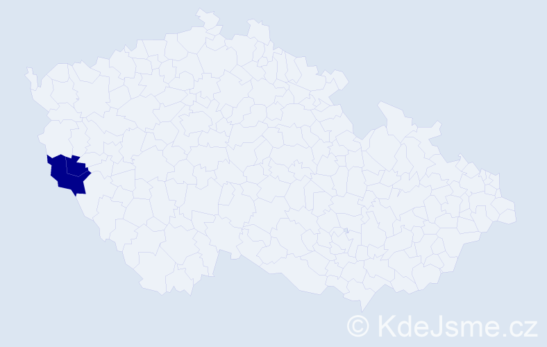 Příjmení: 'Bedy', počet výskytů 4 v celé ČR