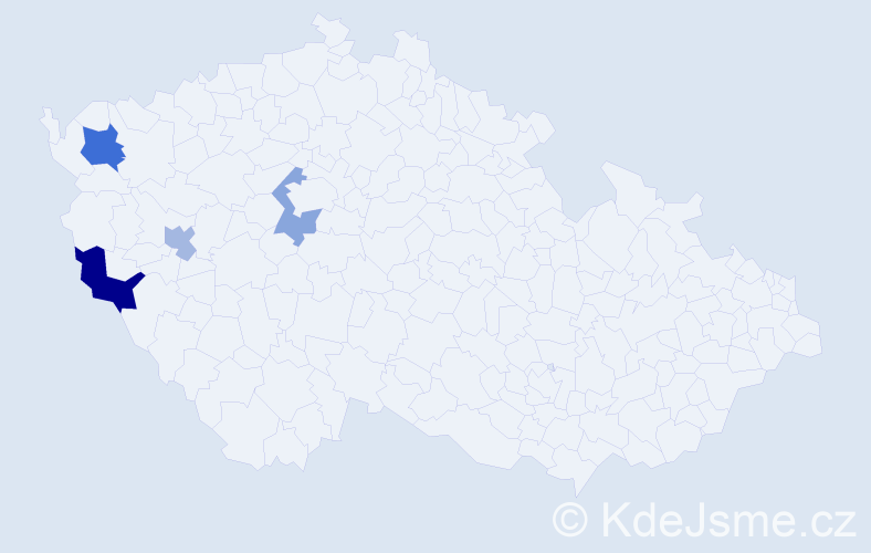 Příjmení: 'Potocsková', počet výskytů 6 v celé ČR