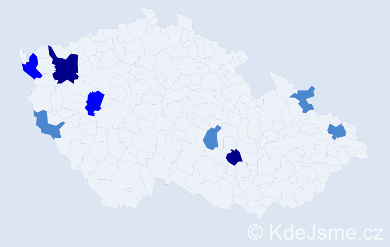 Příjmení: 'Hvizd', počet výskytů 14 v celé ČR