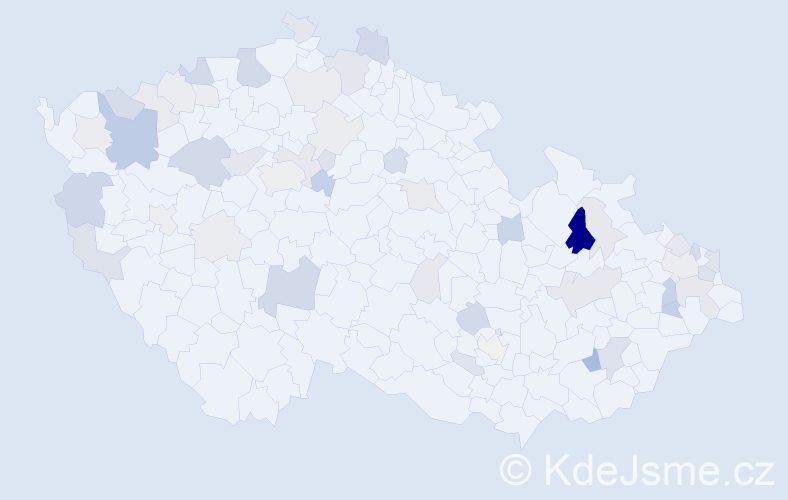 Příjmení: 'Mihál', počet výskytů 127 v celé ČR