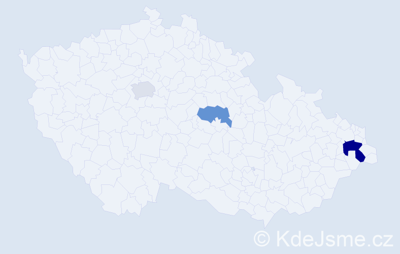 Příjmení: 'Pálenič', počet výskytů 5 v celé ČR