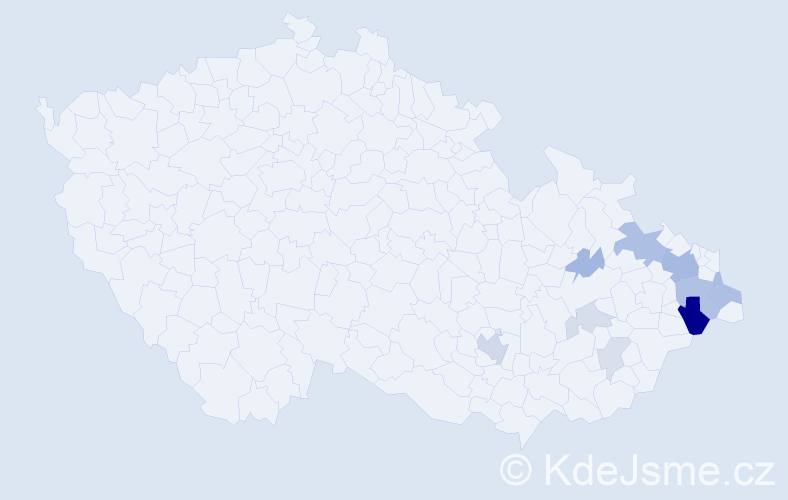 Příjmení: 'Kudělásek', počet výskytů 30 v celé ČR