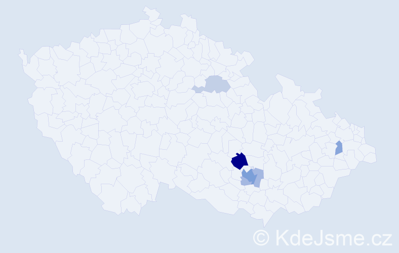 Příjmení: 'Wisz', počet výskytů 13 v celé ČR