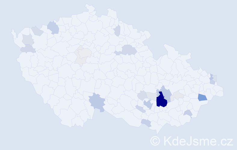 Příjmení: 'Grošková', počet výskytů 91 v celé ČR