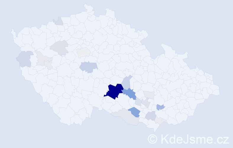 Příjmení: 'Munduch', počet výskytů 117 v celé ČR