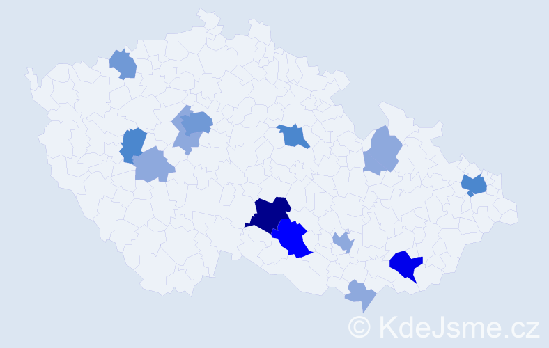 Příjmení: 'Grubl', počet výskytů 34 v celé ČR
