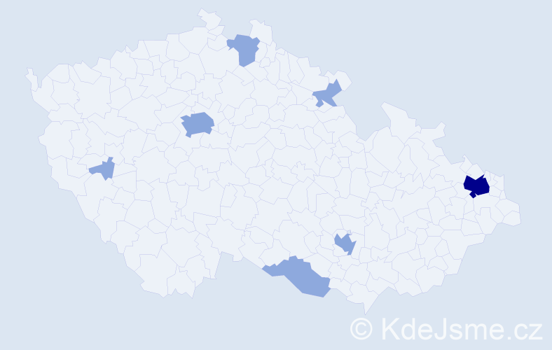 Příjmení: 'Chudo', počet výskytů 17 v celé ČR