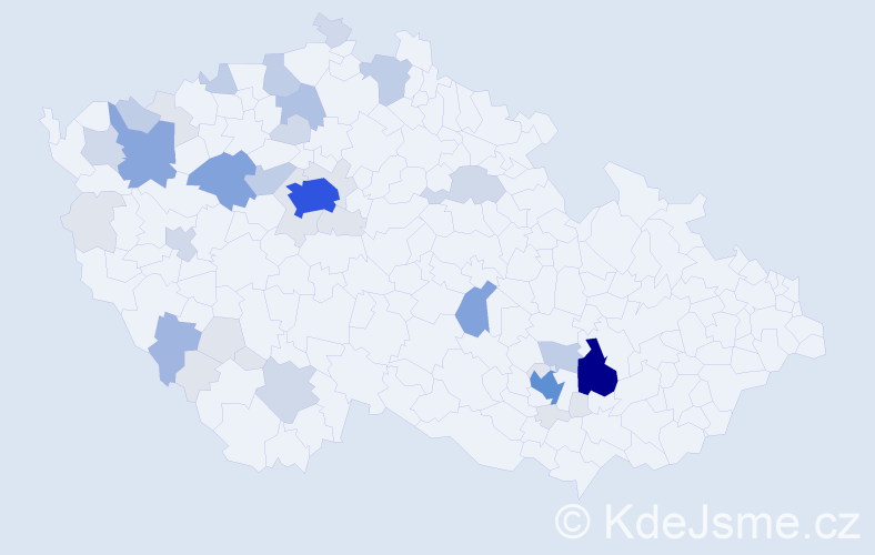 Příjmení: 'Vrtílková', počet výskytů 136 v celé ČR