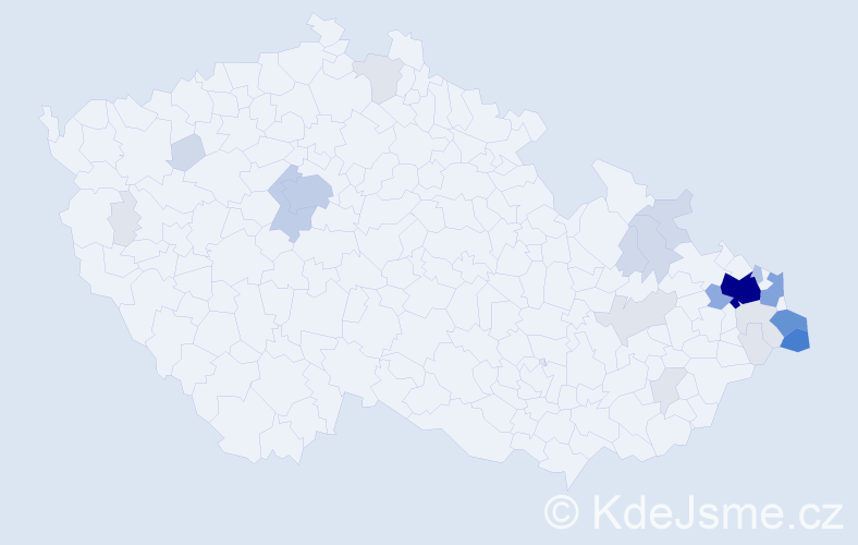 Příjmení: 'Bulava', počet výskytů 105 v celé ČR