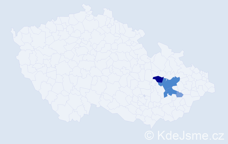 Příjmení: 'Kocvrlich', počet výskytů 15 v celé ČR