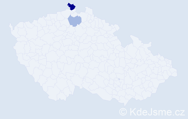 Příjmení: 'Vaxmanská', počet výskytů 4 v celé ČR