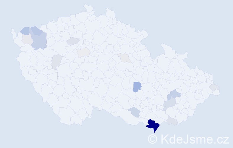 Příjmení: 'Kruták', počet výskytů 61 v celé ČR