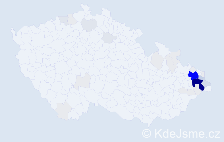 Příjmení: 'Bongilaj', počet výskytů 148 v celé ČR