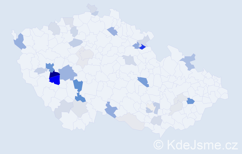 Příjmení: 'Berkovcová', počet výskytů 107 v celé ČR