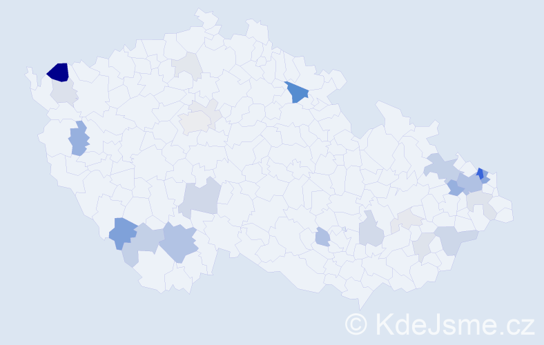 Příjmení: 'Kursa', počet výskytů 100 v celé ČR