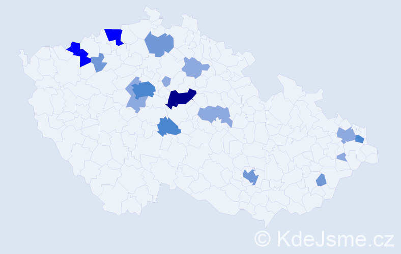 Příjmení: 'Budjač', počet výskytů 37 v celé ČR
