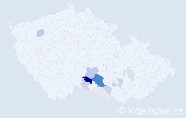 Příjmení: 'Padrnosová', počet výskytů 47 v celé ČR