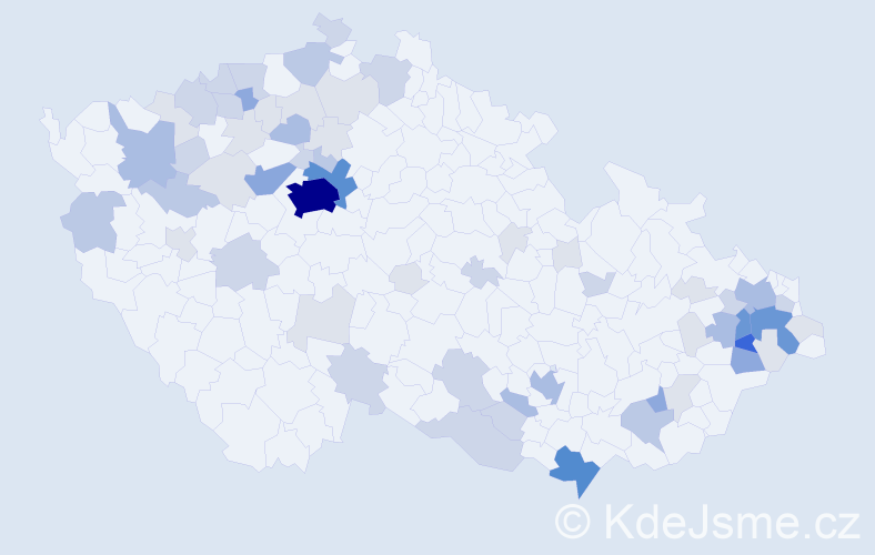 Příjmení: 'Hykl', počet výskytů 200 v celé ČR