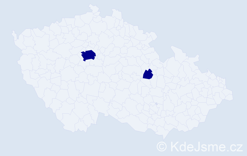 Příjmení: 'Kosla', počet výskytů 4 v celé ČR