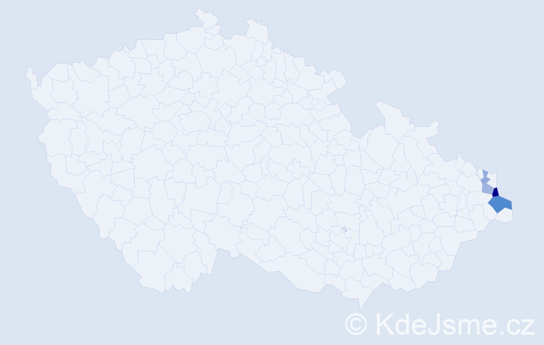 Příjmení: 'Krzywoń', počet výskytů 17 v celé ČR