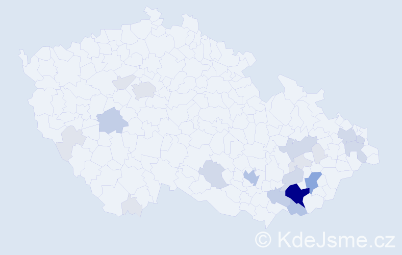 Příjmení: 'Otrusina', počet výskytů 71 v celé ČR
