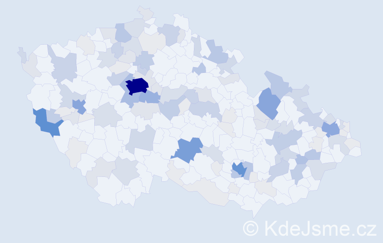 Příjmení: 'Wiesner', počet výskytů 431 v celé ČR