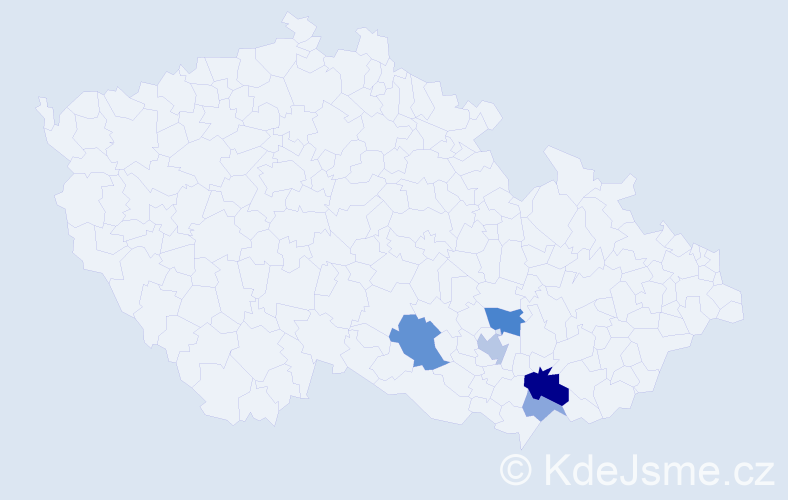 Příjmení: 'Plchút', počet výskytů 11 v celé ČR