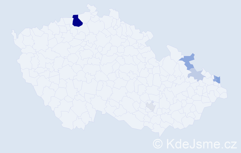 Příjmení: 'Pota', počet výskytů 17 v celé ČR