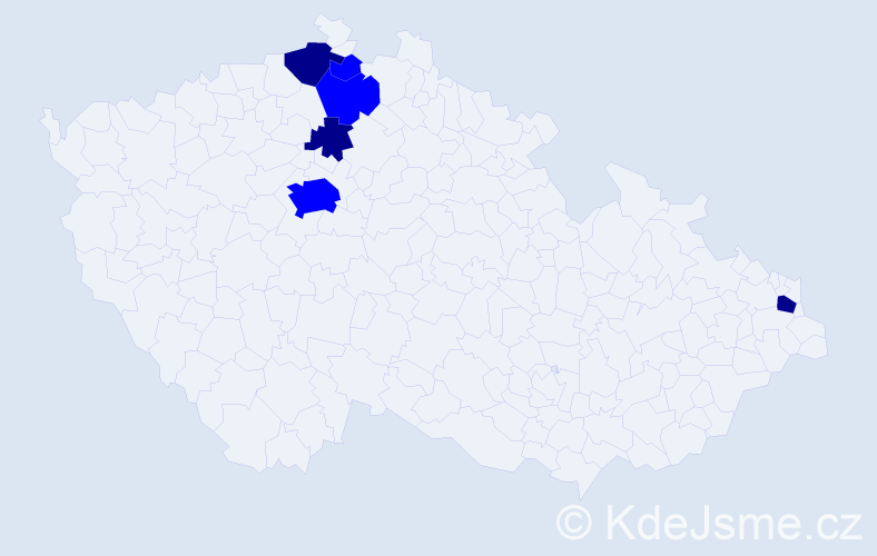 Příjmení: 'Bajak', počet výskytů 9 v celé ČR