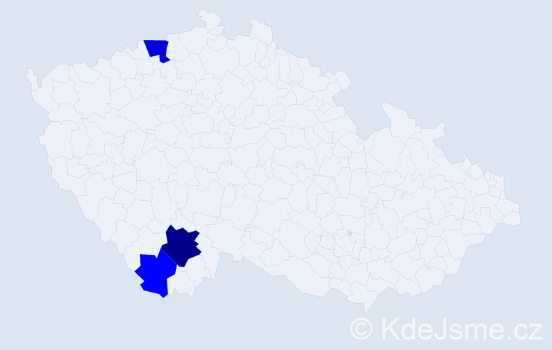 Příjmení: 'Sagerová', počet výskytů 18 v celé ČR