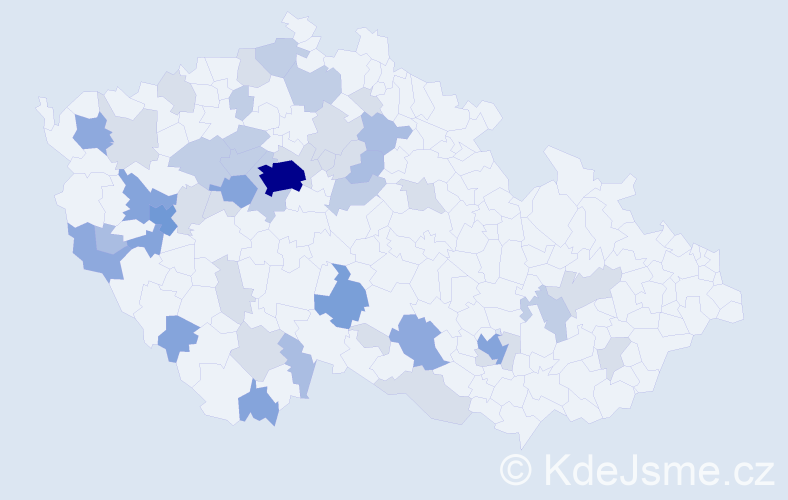 Příjmení: 'Štefflová', počet výskytů 124 v celé ČR