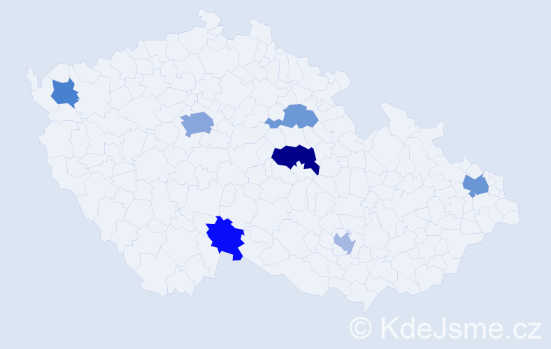 Příjmení: 'Benoniová', počet výskytů 12 v celé ČR